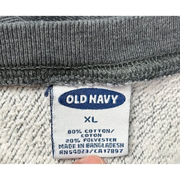 Vintage Old Navy Sweatshirt Mens XL Gray Spellout Heavy Well Worn 90s Y2K - Picture 11 of 16